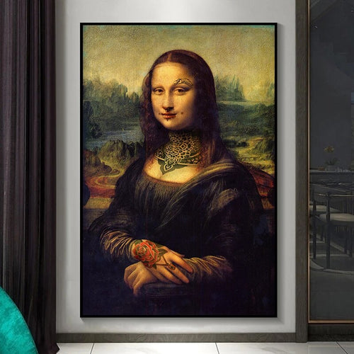 Inked Mona Lisa Canvas Art - Nnome Home