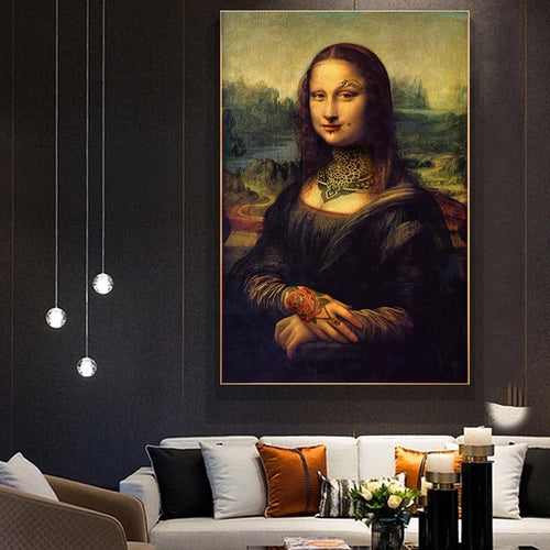 Inked Mona Lisa Canvas Art - Nnome Home